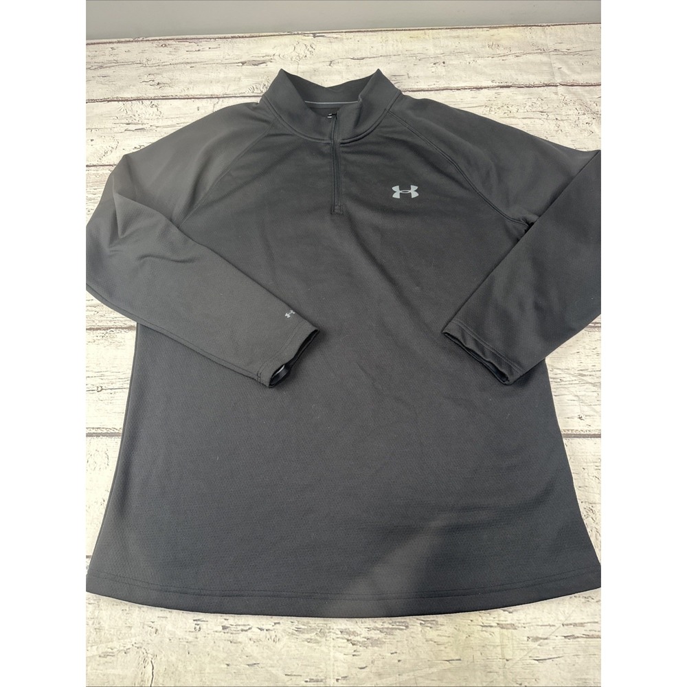 Under Armour Cold Gear Fitted Men's Black 1/4 Zip Pullover 2XL 100%Polyester